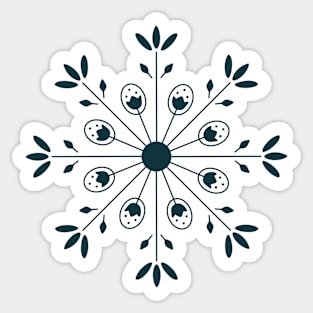 Nordic Inspired Folk Art Snowflake Wheel Sticker